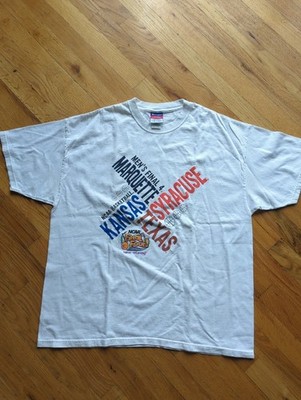 Vintage 2003 Kansas Texas Syracuse Marquette Final Four Champion T Shirt Men XL