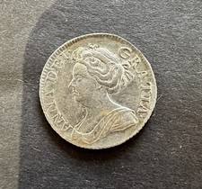 Great Britain 1711 6 Pence / Sixpence - Queen Anne - 925 Silver 2.98 Grams