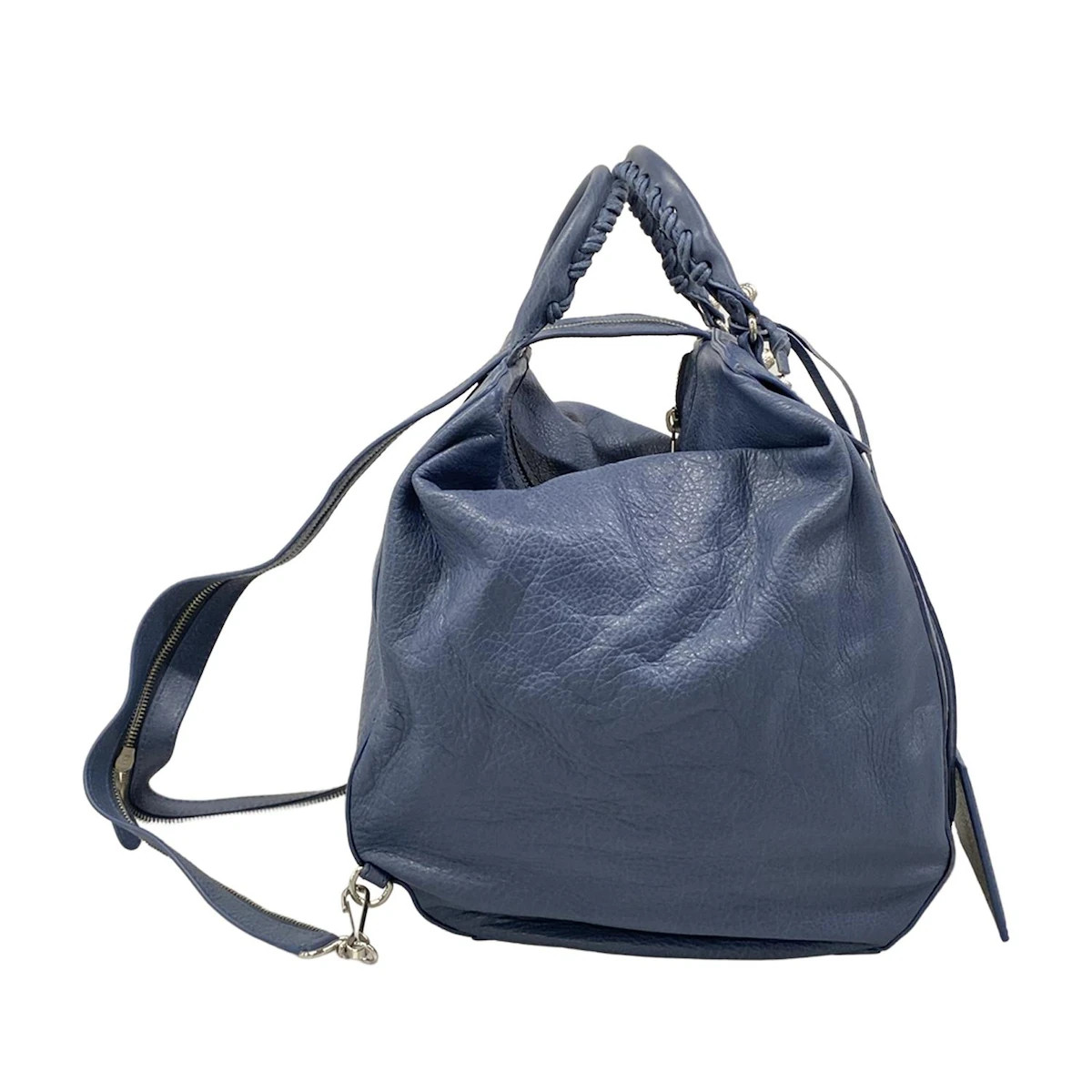 BALENCIAGA Zip Traveler 347922 Blue Leather Backpack | eBay