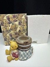 Cherished Teddies Boy With Barrel Votive Candle Holder 353965L 1998 With Box