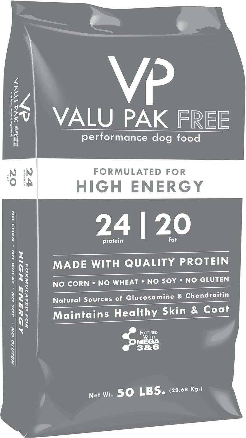Valu-Pak 24-20 Dog Food Silver Bag 50lb