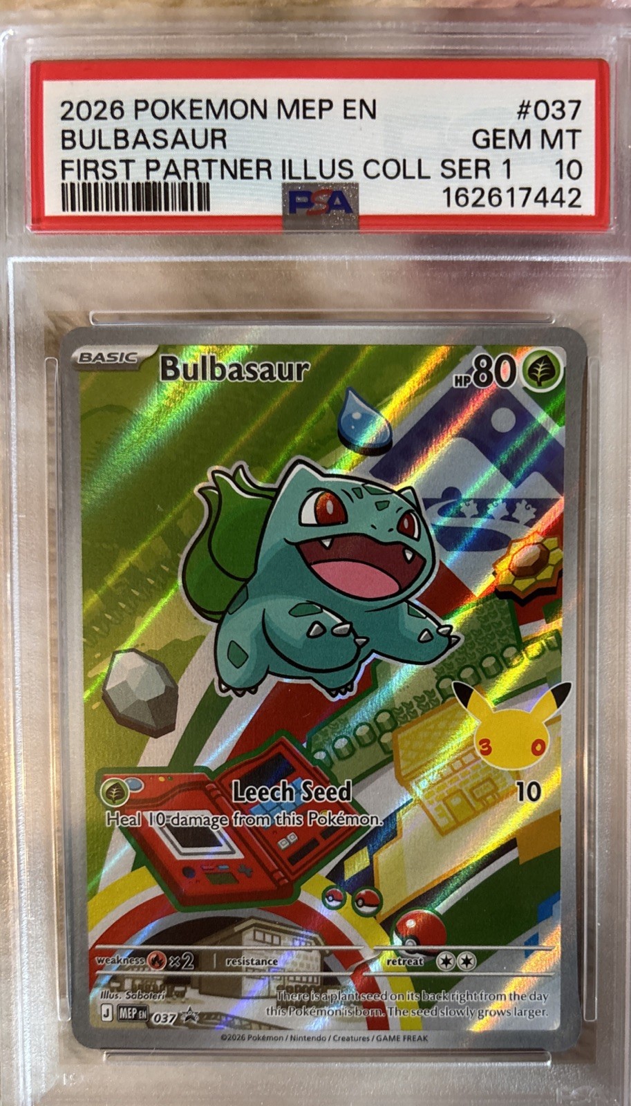 pokemon series 1 first partner illustration PSA 10 Tag 10  view 3