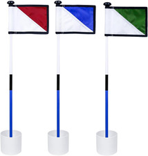 Golf Flagstick 3Ft,Golf Flag Hole Cup Set Double-Sided Putting Green Flags for B
