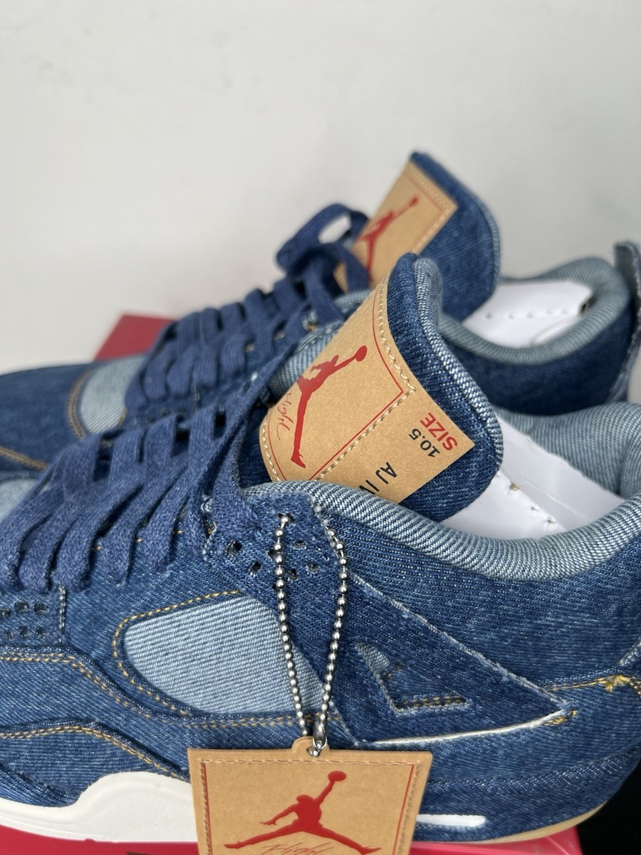 DS Nike Air Jordan 4 Retro x Levis NRG Denim Blue/White KAWS
