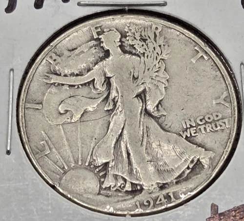 1941 P Walking Liberty Half Dollar 90% Silver 50c Very Good VG Collected Coin