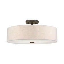 Livex Lighting - Meridian - 4 Light Semi-Flush Mount in Modern Style - 18 Inches