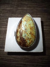 Size 7.5 Signed Native American Sterling Silver And 8 Turquoise Ring