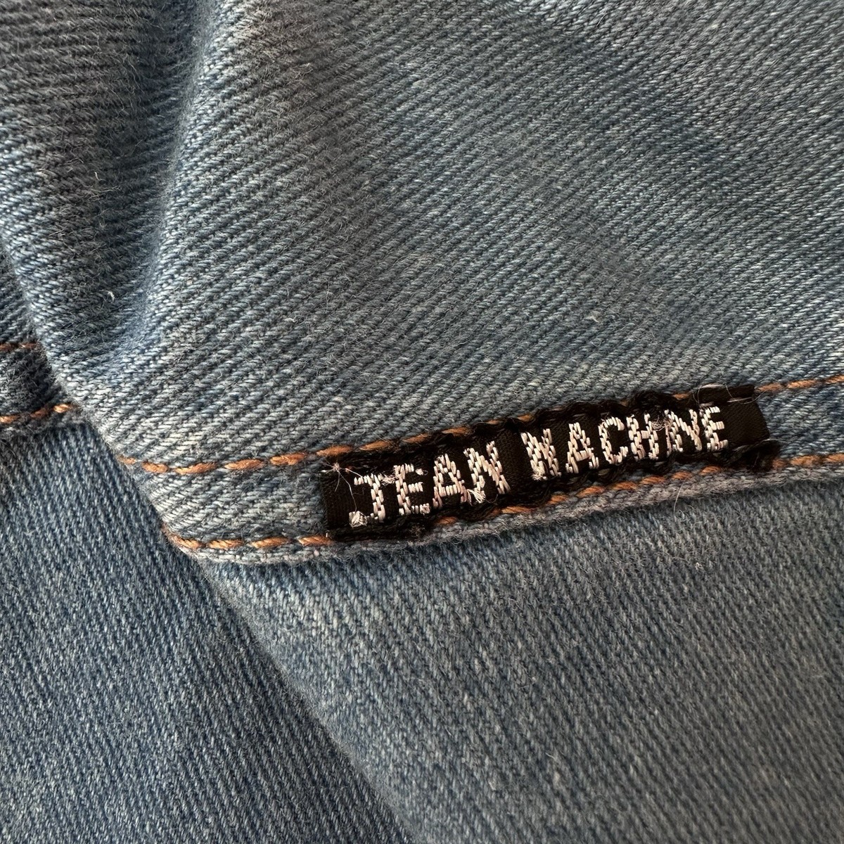 Vintage The Jean Machine Denim A-Line Knee Length Skirt Size 36 View 6