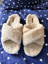 OluKai Hila Heu Women's US 9 Real Shearling Slide Slippers Beige Cozy