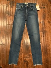 AGOLDE Dark Wash Skinny Straight Blue Denim Jeans Distressed, Size 25
