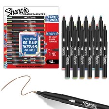 Sharpie Creative Markers, Earth Tones, Water-Based Acrylic Paint Markers, Fine