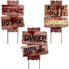 Halloween Decorations, 3 Pack 19" x 16" Yard Signs Stakes Props Outdoor Decor...