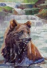Bear  #98 Original ACEO Oil Painting "Refreshing"  ATC by Lee Ellen Smith — photo 5