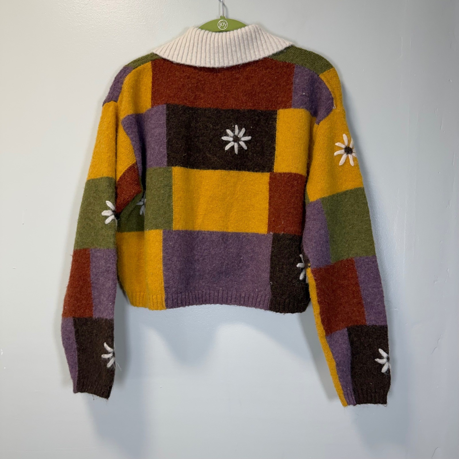 Cleo+Wolf Colorblock Patchwork Daisy Embroidered … - image 8