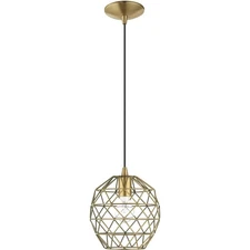 Livex Lighting 41326-01 Geometric Mini Pendant Antique Brass