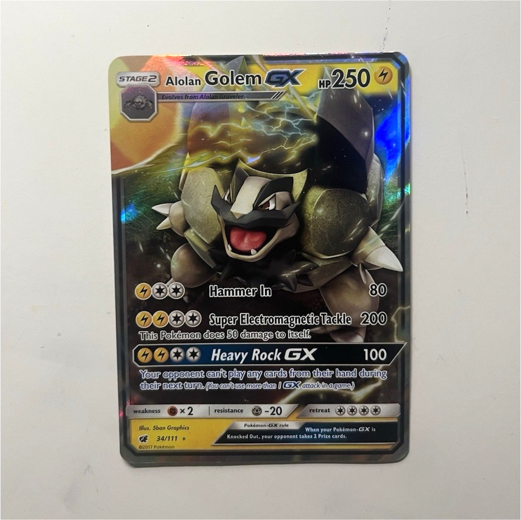 [LP] Alolan Golem GX 34/111 Pokemon Crimson Invasion
