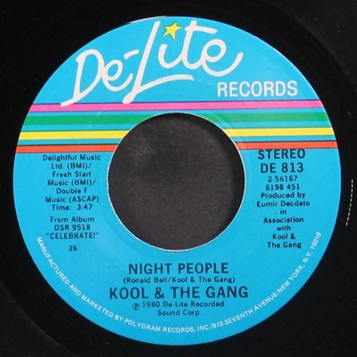 KOOL & THE GANG: night people / jones vs. jones DE-LITE 7'' Single 45 RPM