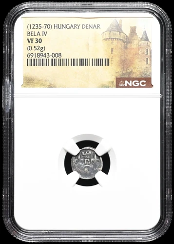 Medieval Silver Coin. Bela IV. Hungary, 1235-1270AD. NGC VF30.