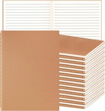 24 Pack A5 Ruled Lined Kraft Notebooks Bulk, Journaling Lined-24pack
