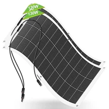 ECO-WORTHY 2pcs 130 Watt (260W) 12BB Flexible Solar Panels,23.5% High-Efficiency