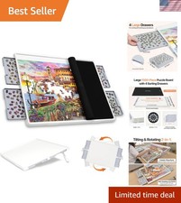 1500 Pieces 2-in-1 Tilting  Rotating Puzzle Board with Drawers and Cover, 35...