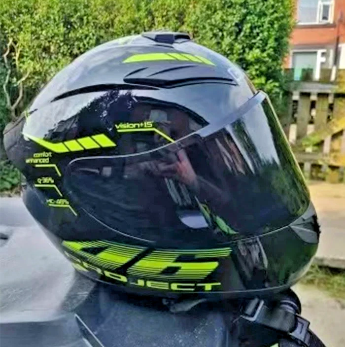 Casco de motocicleta cara completa bicicleta de calle casco de carreras visera tintada adulto DOT Foto 3 de 3