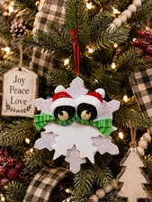Custom Name Personalized Christmas Tree Ornament - Family of 2 Black Bears 2026