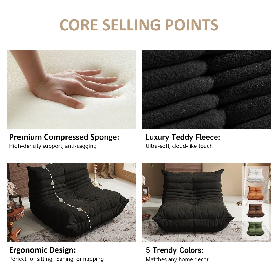 Напольный диван Tatami Caterpillar ленивый диван от 1 до 3 мест диван для сна Chesterfield - Изображение 3 из 4