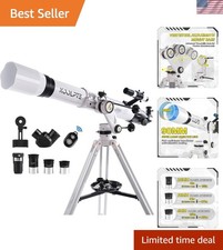 Beginner-Friendly 90mm Telescope with Phone A...