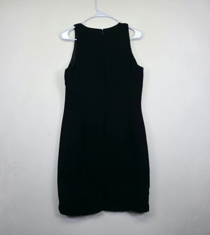 Vestido Bob Mackie Feminino 10 Bainha Preta Floral Bordado Lantejoulas Frisadas Coquetel - Imagem 3 de 4