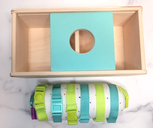 Lovevery Montessori Toys Ball Drop Wooden Box (No Balls) 7-8 Mos & Buckle Barrel