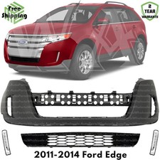 Front Bumper Cover Fascia & Lower Grille Kit For 2011-2014 Ford Edge