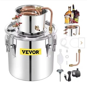 VEVOR Stainless Steel Still Built-in Thermometer Dual Temp 15.7 x 15.7 in