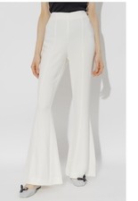 Diane Von Furstenberg Barcelona Ivory High Waisted Dress Pants Flare Size 4