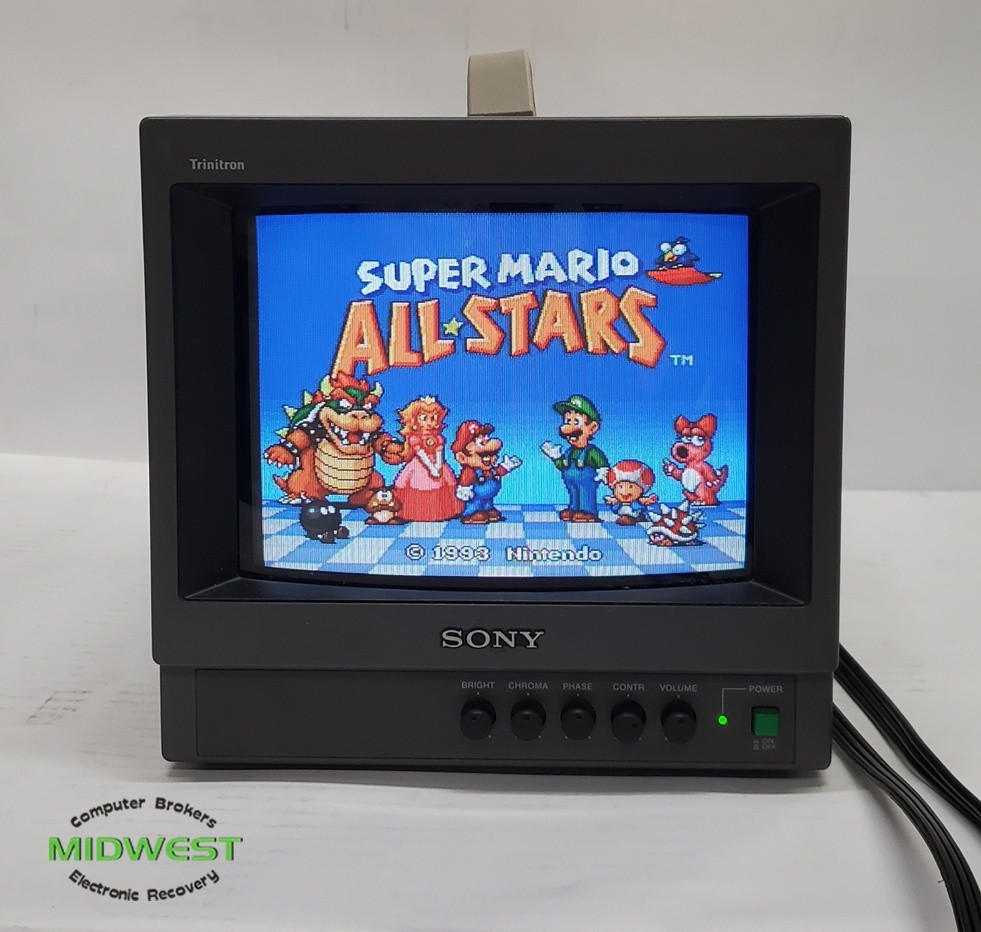 SONY Trinitron PVM-8040 8” CRT Color Video Monitor Retro Gaming Tested Working