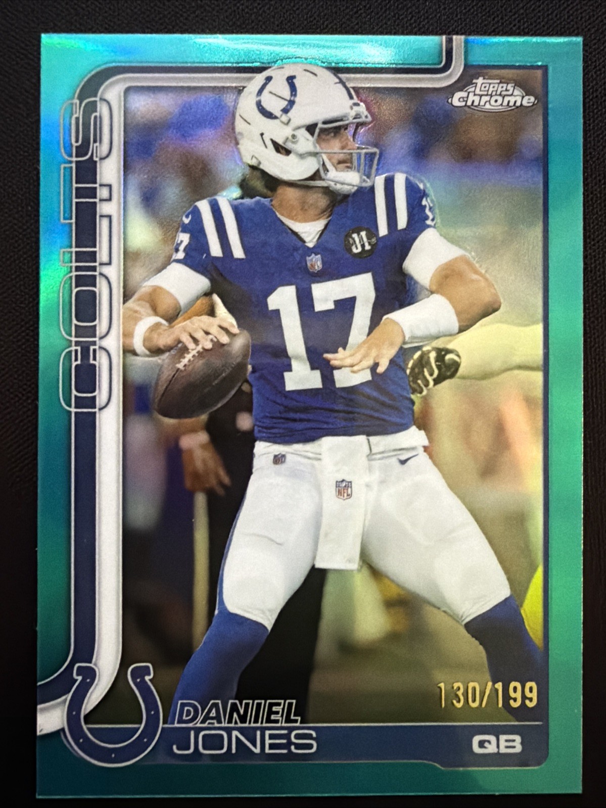 2025 Topps Chrome - Daniel Jones #132 Aqua Refractor /199