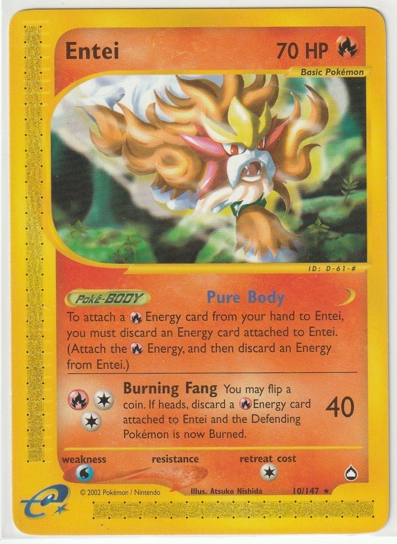 Entei 10/147 Rare Aquapolis - NM