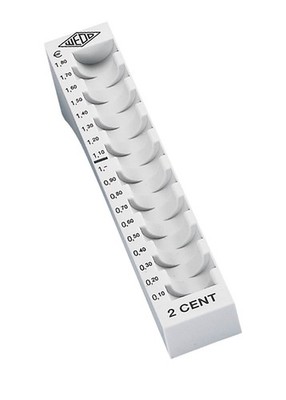 Wedo 160700237 Münzrille 0.02 Euro 2 Cent Plastic for 90 Coins with Tags 18 x 4.