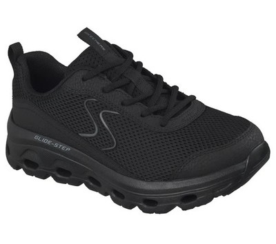 Black Skechers Womens Shoes Lace Up Glide Step cushion Casual Memory Foam 180402