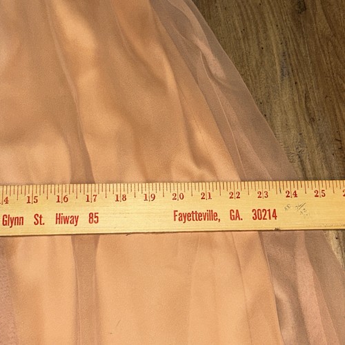Emma Domb California Dress 14 Empire Waist Cape Sleeve Orange Chiffon Altered - Picture 20 of 22