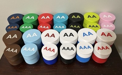 Set Of AA And AAA Battery Storage Containers Each Holds 8 Made In USA 