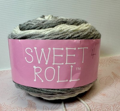 Premier Yarns Sweet Roll SILVER SWIRL Acrylic Yarn 245 Yds 5 oz~Grey & White