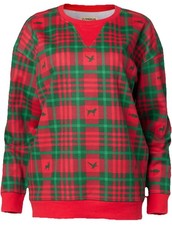 New Magellan Outdoors Boys Holiday Fleece Crew Sweatshirt in Red Plaid XS 6/7 