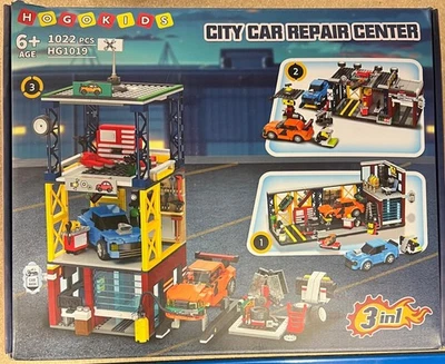 HOGOKIDS City Autowerkstatt-Bausatz, 1022-teiliger Fahrzeuggaragen-Modellbausatz mit Werk