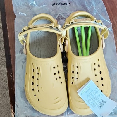Crocs Echo Clog Yellow Rubber Sandal Adjustable Strap Men s US 7 EU 39-40