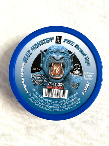 Blue Monster Pipe Thread Sealant Tape PTFE 1" x 1429" 70887 New! Fast Shipping!