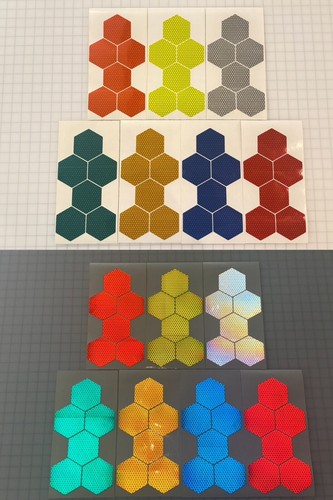 6 Reflective 2.85" Prismatic Hexagons Oralite V98 (750+ Candelas) Sticker Decal - Bild 8 von 12