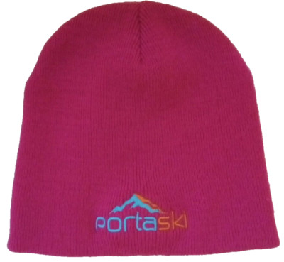 Beechfield, Portaski, Beanie, Winter Knit Hat Stocking, Cap, Snow, Ski, Hot Pink