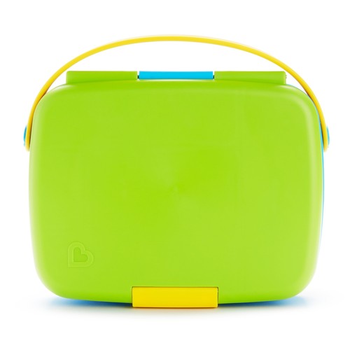 Munchkin Bento Box Toddler Lunch Box, Includes Stainless Steel Set, Green/Yellow - Picture 7 of 21