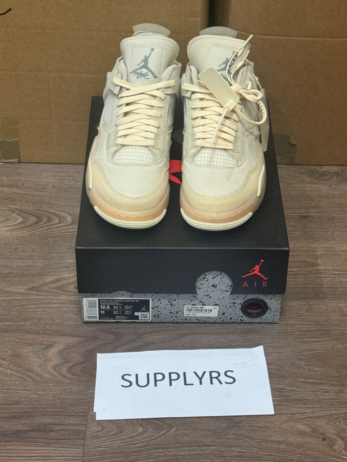 OFF WHITE X NIKE Off White X Nike Air Jordan 4 Retro Sail UK 10 US 12.5 (W) NUOVISSIME
